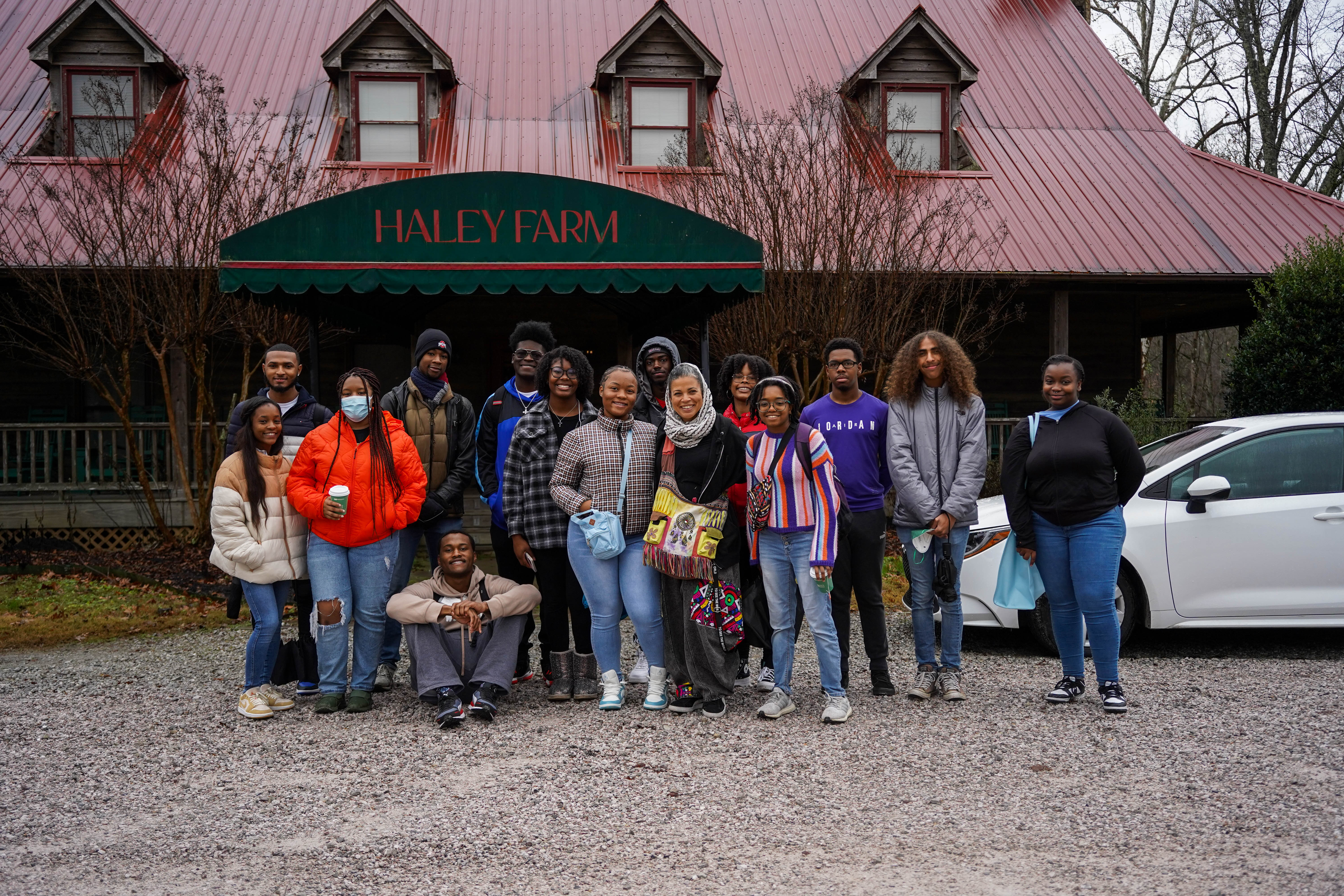 Attendees of BSLN 2022 pose for a group shot at Haley Farm