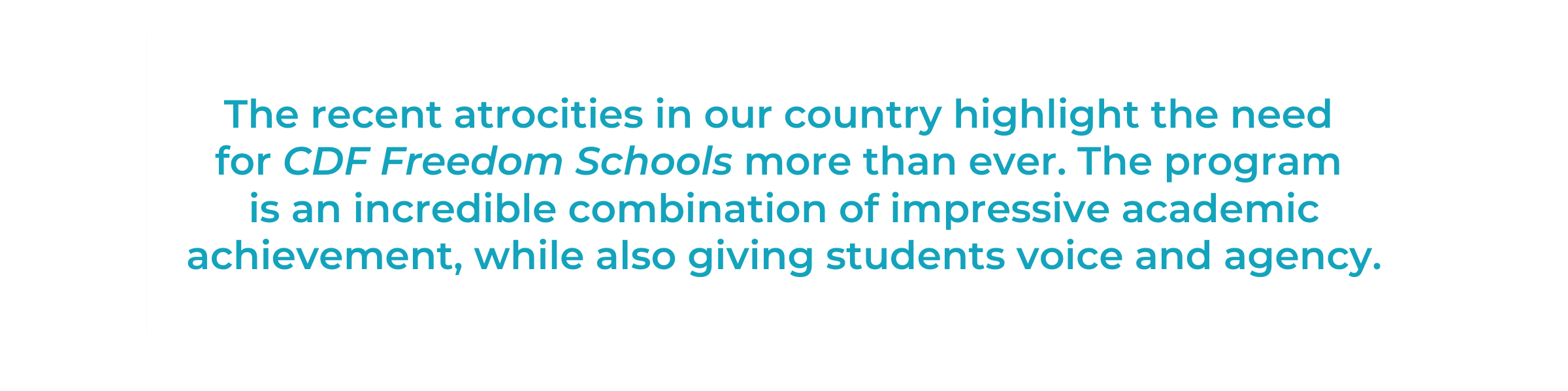 The recent atrocities in our country highlight the need for CDF Freedom Schools more than ever. The program is an incredible combination of impressive academic achievement, while also giving students voice and agency.